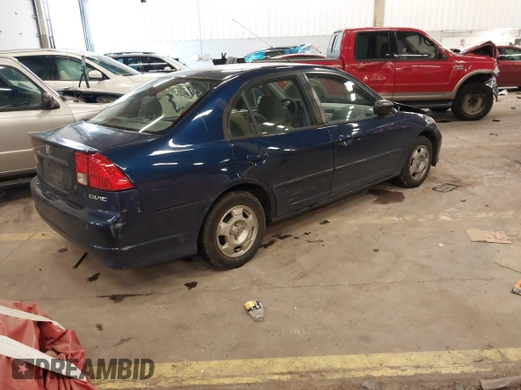 2005 Honda Civic with VIN JHMES96635S003839, listed as a IAAI auction lot 41861678 with 131,987 mi miles and . Bid and sale history available at DreamBid. Image 4.