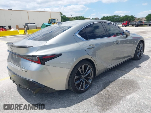 2023 Lexus IS with VIN JTHGZ1E23P5028682, listed as a IAAI auction lot 42051062 with 20,239 mi miles. Bid and sale history available at carsss.com. Image 4.