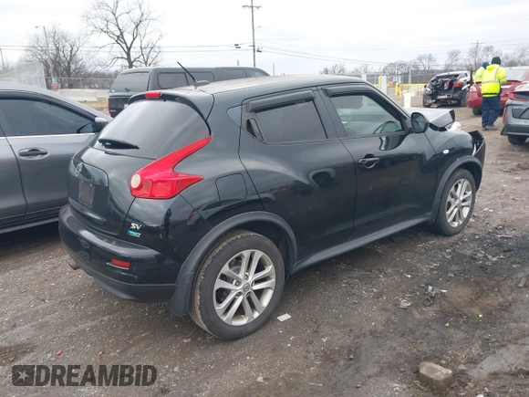 2014 Nissan Juke S with VIN JN8AF5MR1ET351423, listed as a IAAI auction lot 41581183 with 100,528 mi miles. Bid and sale history available at carsss.com. Image 4.