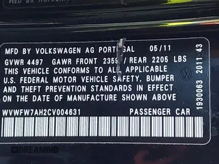 2012 Volkswagen Eos Lux with VIN WVWFW7AH2CV004631, listed as a IAAI auction lot 41401641 with 85,379 mi miles and . Bid and sale history available at DreamBid. Image 9.