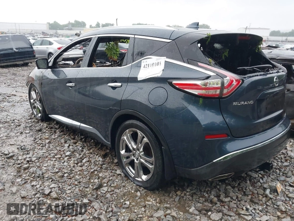 2017 Nissan Murano S with VIN 5N1AZ2MG2HN187958, listed as a IAAI auction lot 42110101 with Not Provided miles and . Bid and sale history available at carsss.com. Image 3.