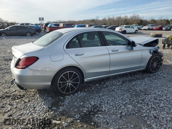 2020 Mercedes-Benz C with VIN W1KWF8DB7LR575902, listed as a Copart auction lot 42640315 with 91,293 mi miles and Salvage Title. Bid and sale history available at carsss.com. Image 3.