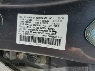 2016 Honda Accord Sedan EX with VIN 1HGCR2F79GA206040, listed as a Copart auction lot 55202225 with 985,978 mi miles and Salvage Title. Bid and sale history available at carsss.com. Image 12.