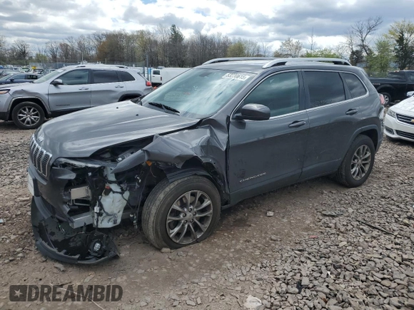 2019 Jeep Cherokee Latitude Plus z VIN 1C4PJMLXXKD398874, wystawiony jako Copart lot #53230615 z przebiegiem 81 386 mil mil oraz Szkoda całkowita • Salvage title. Historia ofert i sprzedaży dostępna na DreamBid. Obrazek 1.
