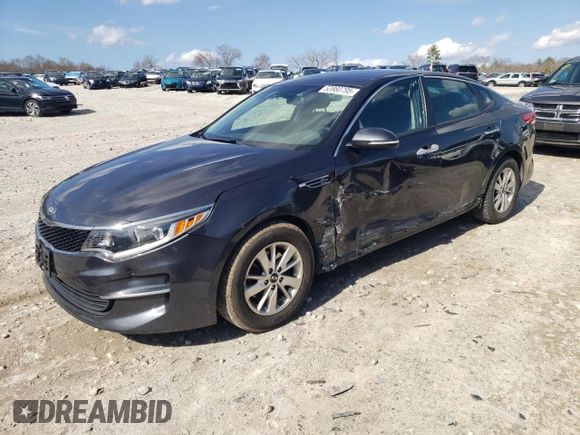 2017 Kia Optima LX with VIN 5XXGT4L31HG177458, listed as a Copart auction lot 53980795 with 53,940 mi miles and Salvage title. Bid and sale history available at DreamBid. Image 1.
