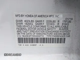 2019 Acura ILX w/Premium Pkg with VIN 19UDE2F7XKA002713, listed as a IAAI auction lot 41666039 with 73,332 mi miles. Bid and sale history available at carsss.com. Image 9.