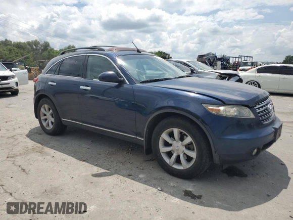 2005 Infiniti FX with VIN JNRAS08W85X207662, listed as a Copart auction lot 59736235 with 231,061 mi miles and Clean title. Bid and sale history available at DreamBid. Image 4.