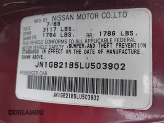 1990 Nissan Sentra z VIN JN1GB21B5LU503902, wystawiony jako IAAI lot #42358723 z przebiegiem 172 484 mil mil oraz . Historia ofert i sprzedaży dostępna na DreamBid. Obrazek 9.