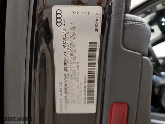 2018 Audi S4 Prestige with VIN WAUC4AF48JA094753, listed as a Copart auction lot 89370025 with 80,959 mi miles and Non Repairable. Bid and sale history available at carsss.com. Image 12.