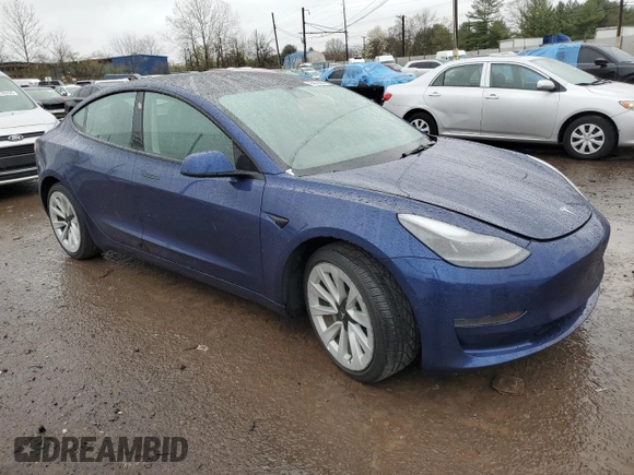 2022 Tesla Model 3 with VIN 5YJ3E1EA5NF368687, listed as a Copart auction lot 52782745 with 119,653 mi miles and Clean Title. Bid and sale history available at carsss.com. Image 4.