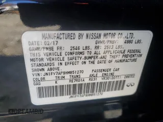 2017 Infiniti Q50 Red Sport 400 with VIN JN1FV7AP9HM851270, listed as a Copart auction lot 82012944 with 132,260 mi miles and Salvage title. Bid and sale history available at DreamBid. Image 13.