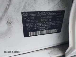 2019 Hyundai Sonata SEL with VIN 5NPE34AF3KH732362, listed as a IAAI auction lot 41918417 with 146,856 mi miles and . Bid and sale history available at DreamBid. Image 9.