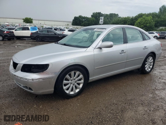 2009 Hyundai Azera GLS with VIN KMHFC46D19A360786, listed as a Copart auction lot 63695005 with 102,733 mi miles and Clean title. Bid and sale history available at DreamBid. Image 1.