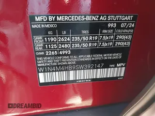 2025 Mercedes-Benz GLB 250 z VIN W1N4M4HB9SW392147, wystawiony jako IAAI lot #41326128 z przebiegiem 2053 mil mil oraz . Historia ofert i sprzedaży dostępna na DreamBid. Obrazek 9.