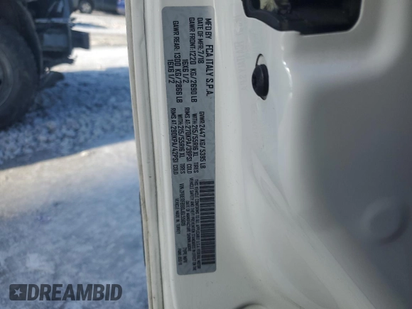 2018 Ram ProMaster City Cargo Van Tradesman SLT with VIN ZFBERFBB0J6L55619, listed as a Copart auction lot 44582015 with 168,220 mi miles and Clean Title. Bid and sale history available at carsss.com. Image 13.