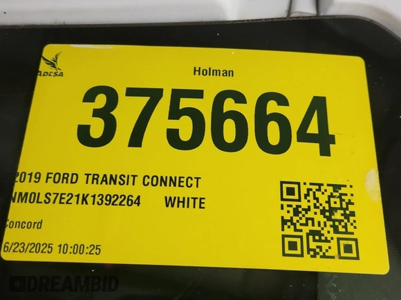 2019 Ford Transit Connect XL with VIN NM0LS7E21K1392264, listed as a IAAI auction lot 42666481 with 113,009 mi miles and . Bid and sale history available at DreamBid. Image 23.