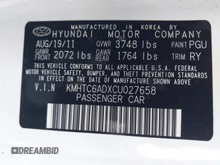 2012 Hyundai Veloster w/Gray Int с VIN KMHTC6ADXCU027658, выставлен на аукционе IAAI как лот 41517929 с пробегом 142 884 миль миль и . История ставок и продаж доступна на DreamBid. Изображение 9.