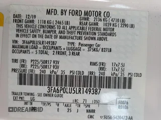 2020 Ford Fusion SE z VIN 3FA6P0LU5LR149387, wystawiony jako Copart lot #60156785 z przebiegiem 85 864 mil mil oraz Szkoda całkowita • Salvage title. Historia ofert i sprzedaży dostępna na DreamBid. Obrazek 12.