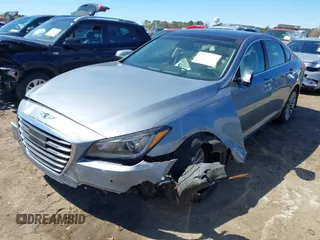 2017 Genesis G80 3.8L with VIN KMHGN4JE1HU195673, listed as a IAAI auction lot 41848806 with 147,327 mi miles. Bid and sale history available at carsss.com. Image 19.