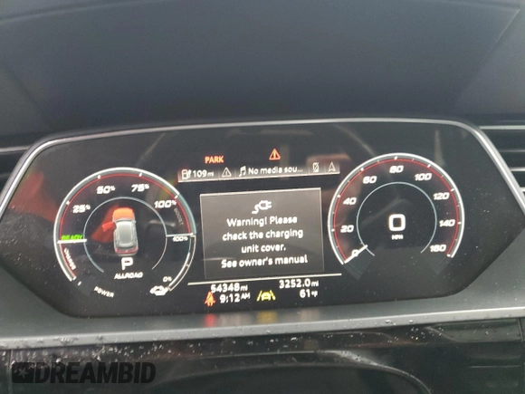 2021 Audi e-tron Premium Plus with VIN WA1LAAGEXMB017927, listed as a Copart auction lot 83877554 with 54,348 mi miles and Salvage Title. Bid and sale history available at DreamBid. Image 9.