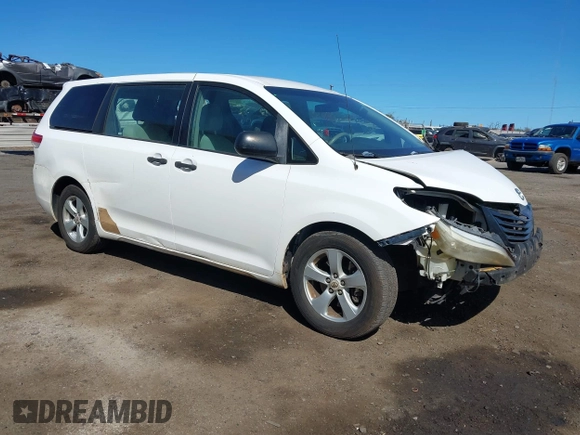 2012 Toyota Sienna with VIN 5TDZK3DC7CS203993, listed as a IAAI auction lot 41130289 with 177,059 mi miles. Bid and sale history available at carsss.com. Image 1.