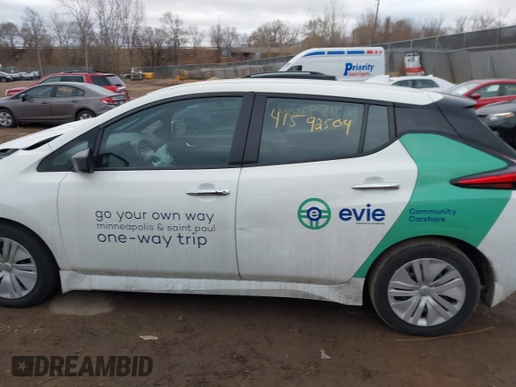 2023 Nissan LEAF S with VIN 1N4AZ1BV7PC551730, listed as a IAAI auction lot 41592504 with 17,423 mi miles and . Bid and sale history available at DreamBid. Image 14.
