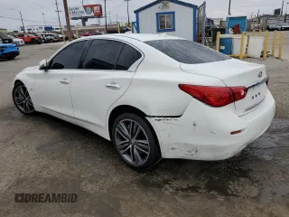 2015 Infiniti Q50 Sport with VIN JN1BV7AP4FM346670, listed as a Copart auction lot 54694985 with 76,347 mi miles and Salvage title. Bid and sale history available at DreamBid. Image 2.
