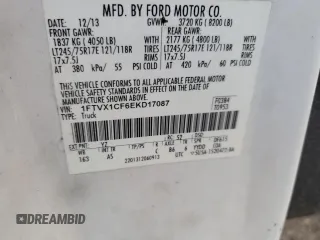 2014 Ford F-150 XL w/HD Payload Pkg with VIN 1FTVX1CF6EKD17087, listed as a Copart auction lot 84078064 with 0 mi miles and Salvage Title. Bid and sale history available at carsss.com. Image 13.