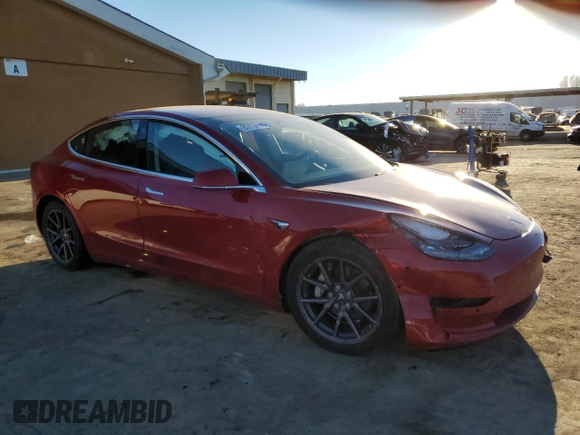 2018 Tesla Model 3 Long Range Battery with VIN 5YJ3E1EAXJF047285, listed as a Copart auction lot 87875175 with 114,896 mi miles and Salvage Title. Bid and sale history available at DreamBid. Image 4.