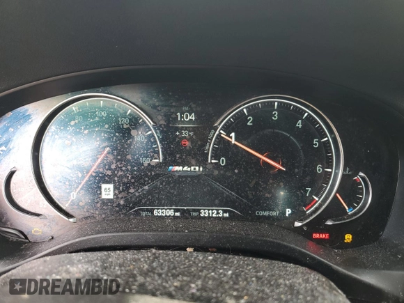 2019 BMW X3 M40i with VIN 5UXTS3C59K0Z03846, listed as a Copart auction lot 45012455 with 63,306 mi miles and Salvage Title. Bid and sale history available at DreamBid. Image 9.