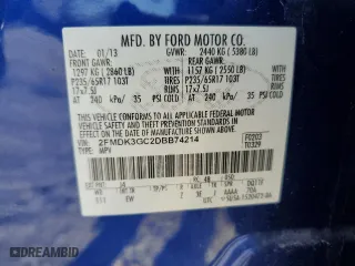 2013 Ford Edge SE with VIN 2FMDK3GC2DBB74214, listed as a Copart auction lot 50134055 with 162,164 mi miles and Clean Title. Bid and sale history available at carsss.com. Image 13.
