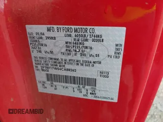 2004 Ford F-150 XL с VIN 2FTRF17W04CA88262, выставлен на аукционе IAAI как лот 42312475 с пробегом 84 272 миль миль и . История ставок и продаж доступна на DreamBid. Изображение 9.