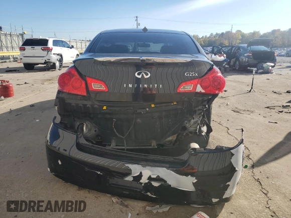 2011 Infiniti G25 x with VIN JN1DV6AR0BM451415, listed as a Copart auction lot 76703204 with 101,180 mi miles and Non Repairable. Bid and sale history available at DreamBid. Image 6.