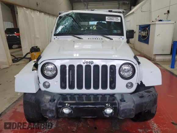 2017 Jeep Wrangler Unlimited 75th Anniversary with VIN 1C4BJWEG4HL675312, listed as a Copart auction lot 43602725 with 99,952 mi miles and Salvage title. Bid and sale history available at DreamBid. Image 5.