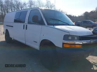 2004 Chevrolet Express Cargo Van with VIN 1GCGG29VX41194296, listed as a IAAI auction lot 41838127 with 322,816 mi miles. Bid and sale history available at carsss.com. Image 1.