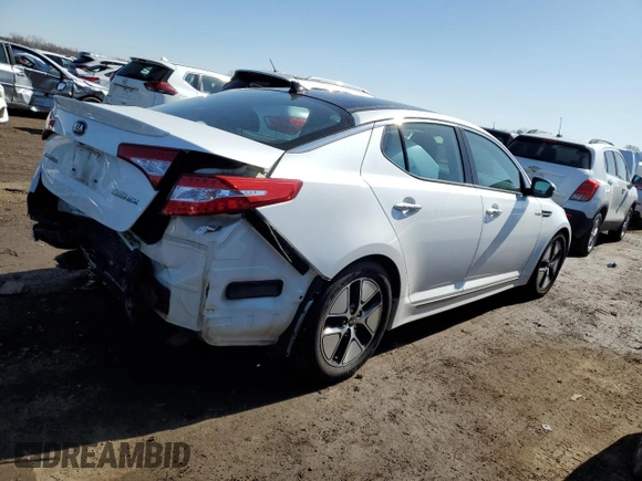 2013 Kia Optima Hybrid EX with VIN KNAGM4AD2D5038590, listed as a Copart auction lot 52335915 with Not Provided miles and Salvage Title. Bid and sale history available at carsss.com. Image 3.