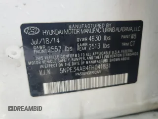 2015 Hyundai Sonata Limited z VIN 5NPE34AB4FH041831, wystawiony jako Copart lot #45515065 z przebiegiem 131 374 mil mil oraz Szkoda całkowita • Salvage title. Historia ofert i sprzedaży dostępna na DreamBid. Obrazek 12.