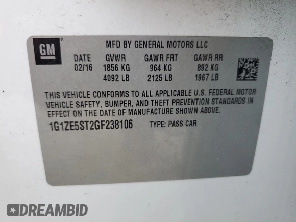 2016 Chevrolet Malibu LT with VIN 1G1ZE5ST2GF238106, listed as a Copart auction lot 45275225 with 146,456 mi miles and Salvage Title. Bid and sale history available at carsss.com. Image 13.