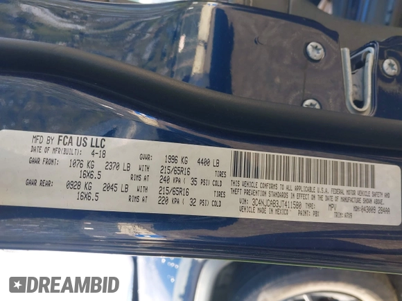 2018 Jeep Compass Sport with VIN 3C4NJCAB3JT411580, listed as a IAAI auction lot 42300505 with Not provided miles and . Bid and sale history available at DreamBid. Image 9.