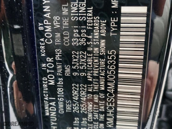 2021 Genesis GV80 Advanced + with VIN KMUHCESC4MU056355, listed as a Copart auction lot 45119714 with 70,177 mi miles. Bid and sale history available at carsss.com. Image 14.
