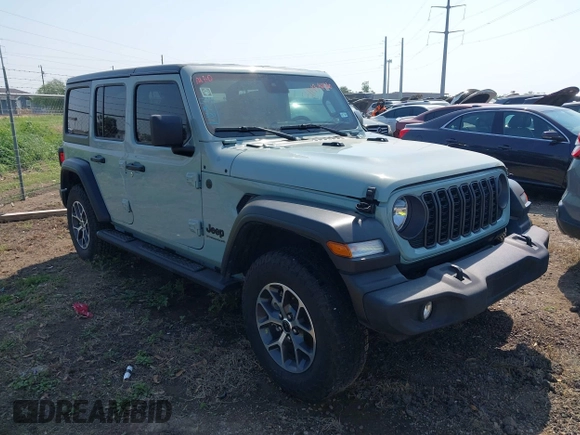 2024 Jeep Wrangler Willys with VIN 1C4PJXDG6RW287656, listed as a IAAI auction lot 41939426 with 6,121 mi miles and . Bid and sale history available at carsss.com. Image 1.