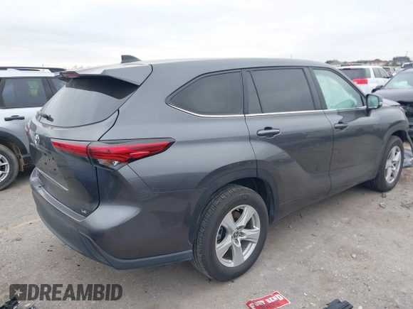 2023 Toyota Highlander L with VIN 5TDKDRAH0PS015840, listed as a IAAI auction lot 41537337 with 31,525 mi miles and . Bid and sale history available at DreamBid. Image 4.