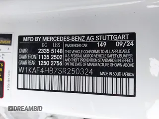 2025 Mercedes-Benz C 300 z VIN W1KAF4HB7SR250324, wystawiony jako IAAI lot #42404658 z przebiegiem 9 117 mil mil oraz . Historia ofert i sprzedaży dostępna na DreamBid. Obrazek 9.