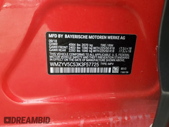 2019 MINI Countryman Cooper with VIN WMZYV5C53K3F57725, listed as a Copart auction lot 50936505 with 55,051 mi miles and Salvage title. Bid and sale history available at DreamBid. Image 12.