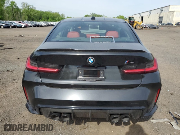 2024 BMW M3 Competition xDrive with VIN WBS43AY05RFT65019, listed as a Copart auction lot 56498975 with Not provided miles and Salvage title. Bid and sale history available at DreamBid. Image 6.