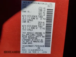 2015 Nissan Pathfinder S z VIN 5N1AR2MN6FC709448, wystawiony jako Copart lot #49343935 z przebiegiem 139 737 mil mil oraz Szkoda całkowita • Salvage title. Historia ofert i sprzedaży dostępna na DreamBid. Obrazek 16.