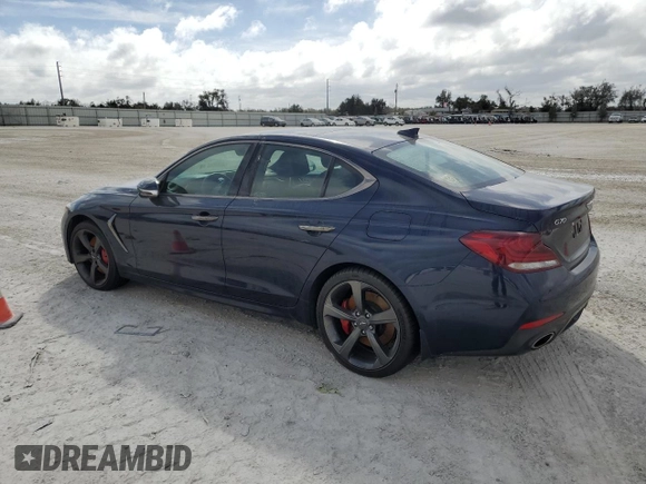 2019 Genesis G70 3.3T Advanced with VIN KMTG34LE7KU031005, listed as a Copart auction lot 74639054 with 0 mi miles and Non Repairable. Bid and sale history available at carsss.com. Image 2.