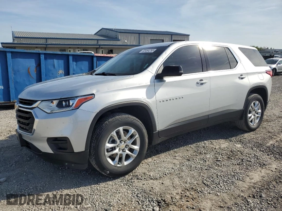 2021 Chevrolet Traverse LS z VIN 1GNERFKW9MJ226920, wystawiony jako Copart lot #53464255 z przebiegiem 75 609 mil mil oraz Szkoda całkowita • Salvage title. Historia ofert i sprzedaży dostępna na DreamBid. Obrazek 1.