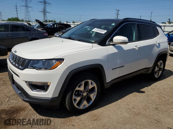 2018 Jeep Compass Limited with VIN 3C4NJDCB8JT457960, listed as a Copart auction lot 61645855 with 43,345 mi miles and Salvage title. Bid and sale history available at DreamBid. Image 1.