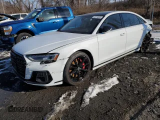 2023 Audi S8 with VIN WAULSAF85PN000614, listed as a Copart auction lot 43214585 with 20,079 mi miles and Salvage Title. Bid and sale history available at DreamBid. Image 1.